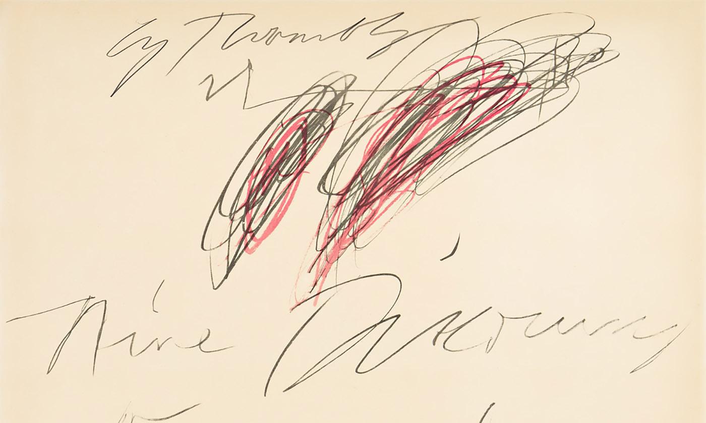 CY Twombly Nine Discourses on Commodus 1964 (signed Twombly exhibit poster)  - Print by Cy Twombly