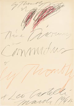 CY Twombly Nine Discourses on Commodus 1964 (signed Twombly exhibit poster) 