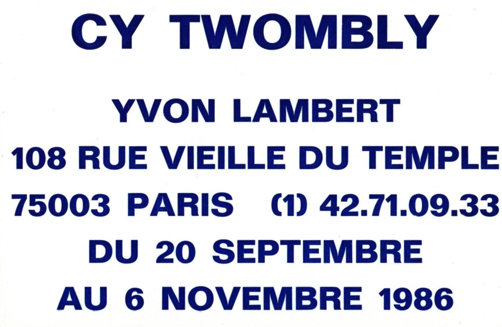 CY Twombly Paris 1986 (Ankündigung) (Zeitgenössisch), Art, von Cy Twombly