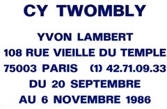CY Twombly Paris 1986 (announcement)