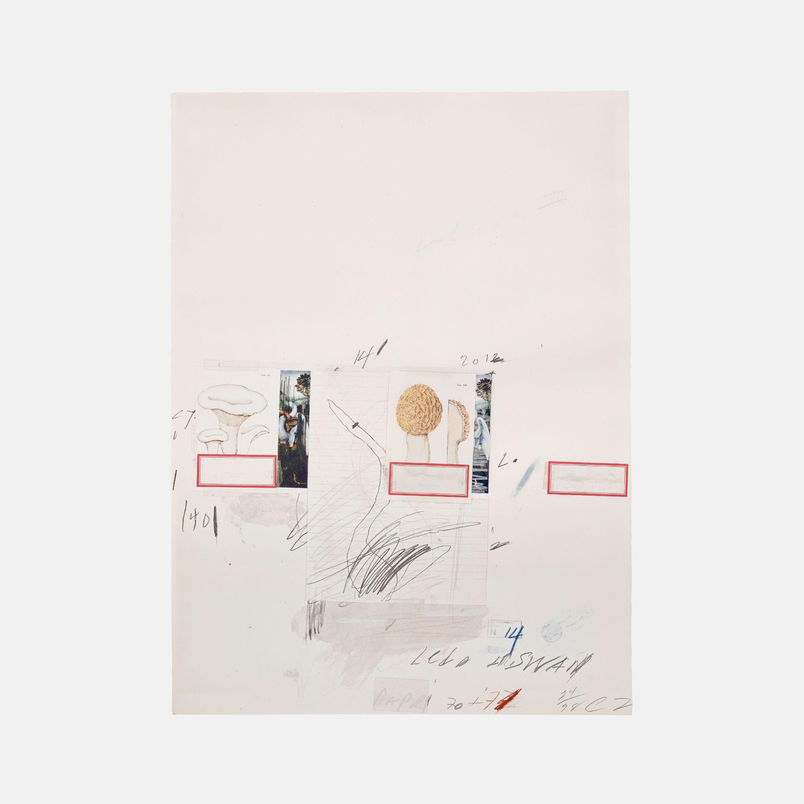 No. I, from Natural History, Part I, Mushroom (Bastian 42), 1974, Lithograph - Print by Cy Twombly