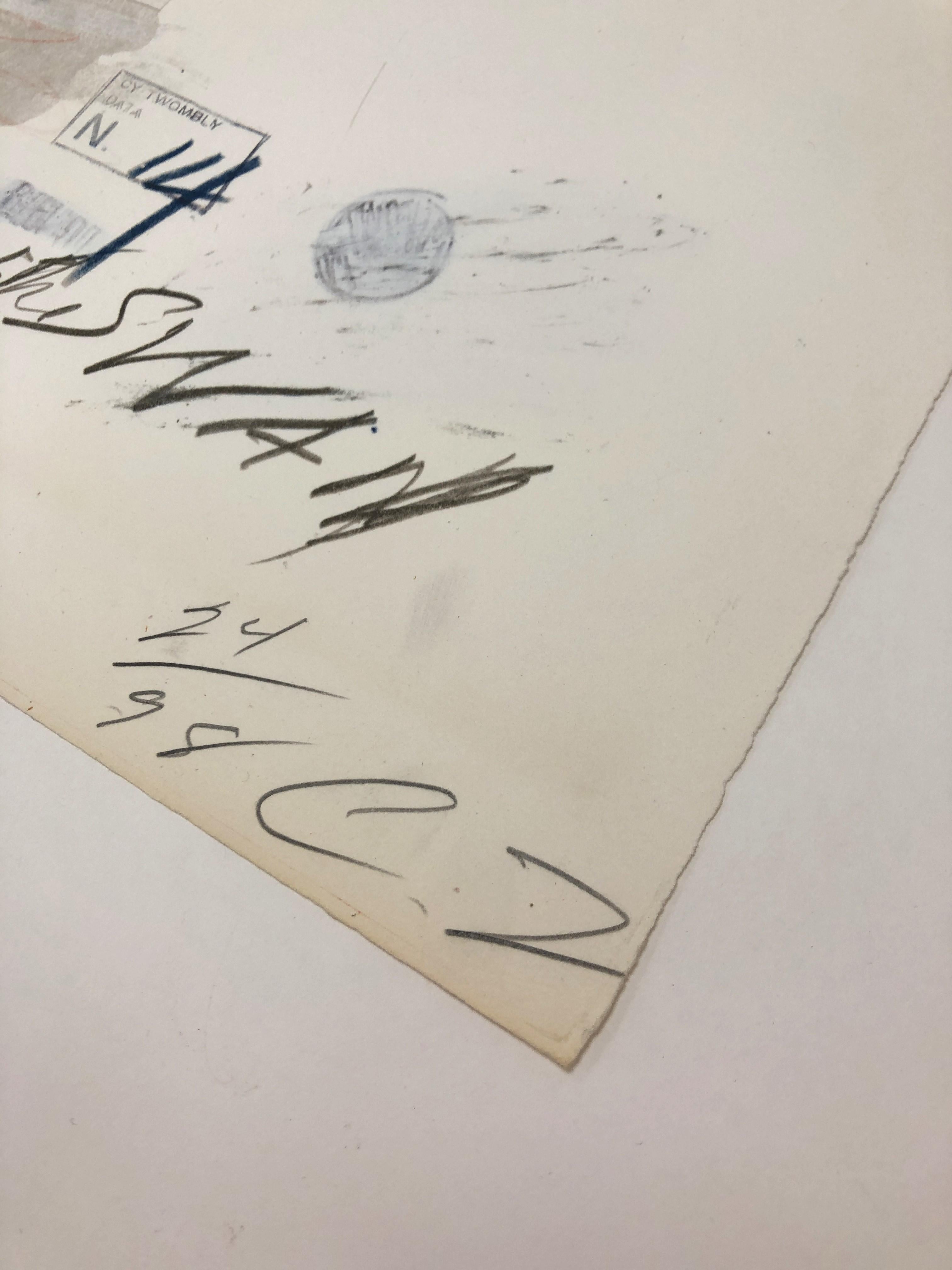 No. I, from Natural History, Part I, Mushroom (Bastian 42), 1974, Lithograph - Contemporary Print by Cy Twombly