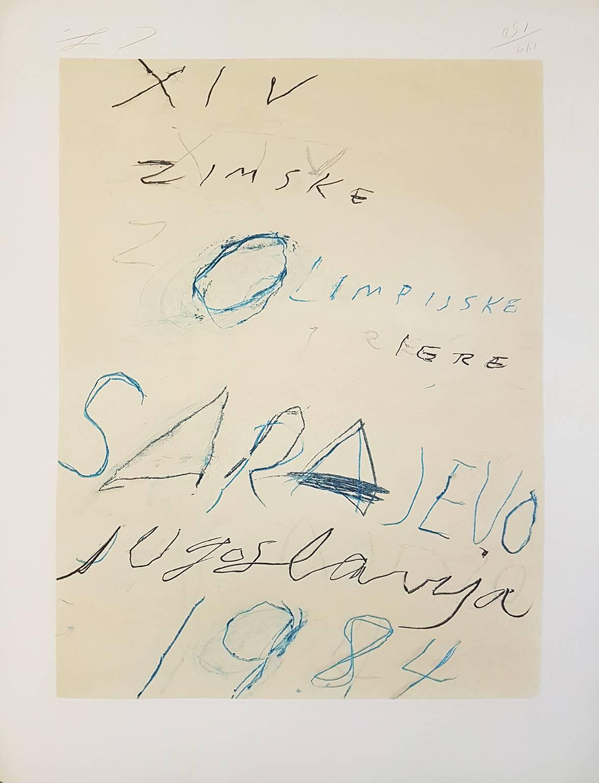 Cy Twombly Abstract Print - Sarajevo, Original Etching