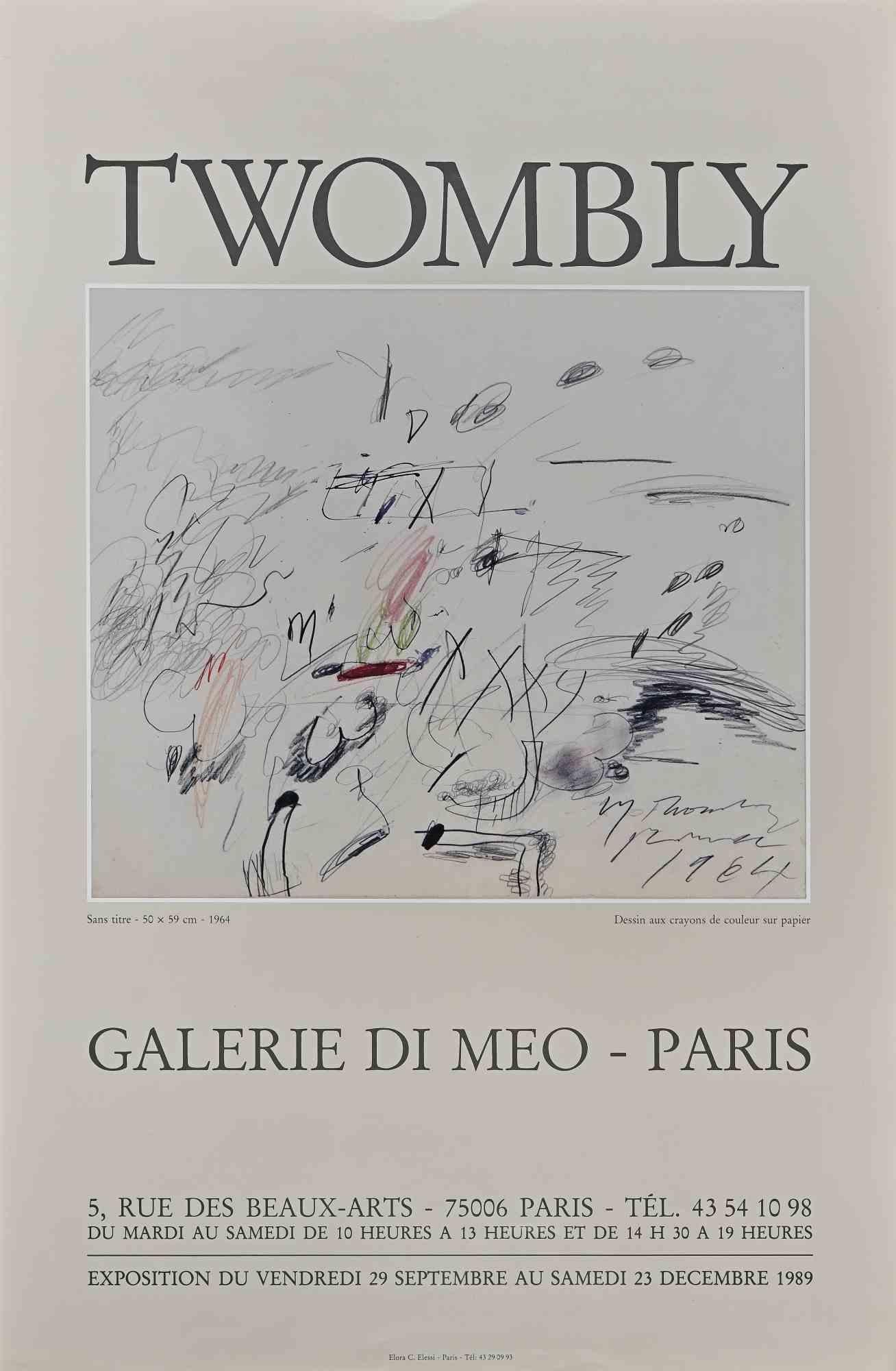 Cy Twombly Abstract Print - Twombly Exhibition - Galerie Di Meo - 1989