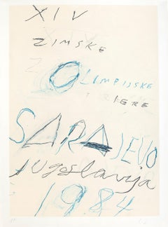 Untitled - Sarayevo Winter Olympic Games - Original Mixed Media by Twombly 1984 