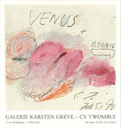 Venus + Adonis Print, 2013 Exhibition Poster, Twombly, Abstract, 21.25 x 20 in