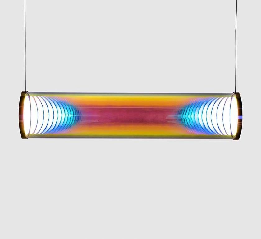 German Cyan-Magenta Iris Tube by Sebastian Scherer For Sale