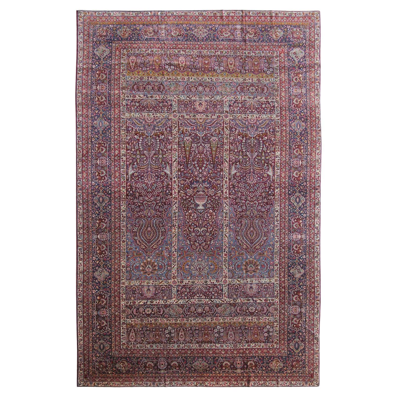 CYBER DEAL Antique Persian Lavar Kermanshah Rug 345× 610cm Vase Rug 11×20 c.1890 For Sale