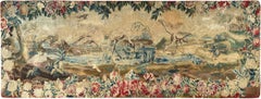 CYBERDEAL, Antique Aubusson Verdure Bird Tapestry Wool & Silk 2x6 18Th Century