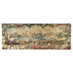 CYBERDEAL, Antique Aubusson Verdure Bird Tapestry Wool & Silk 2x6 18Th Century