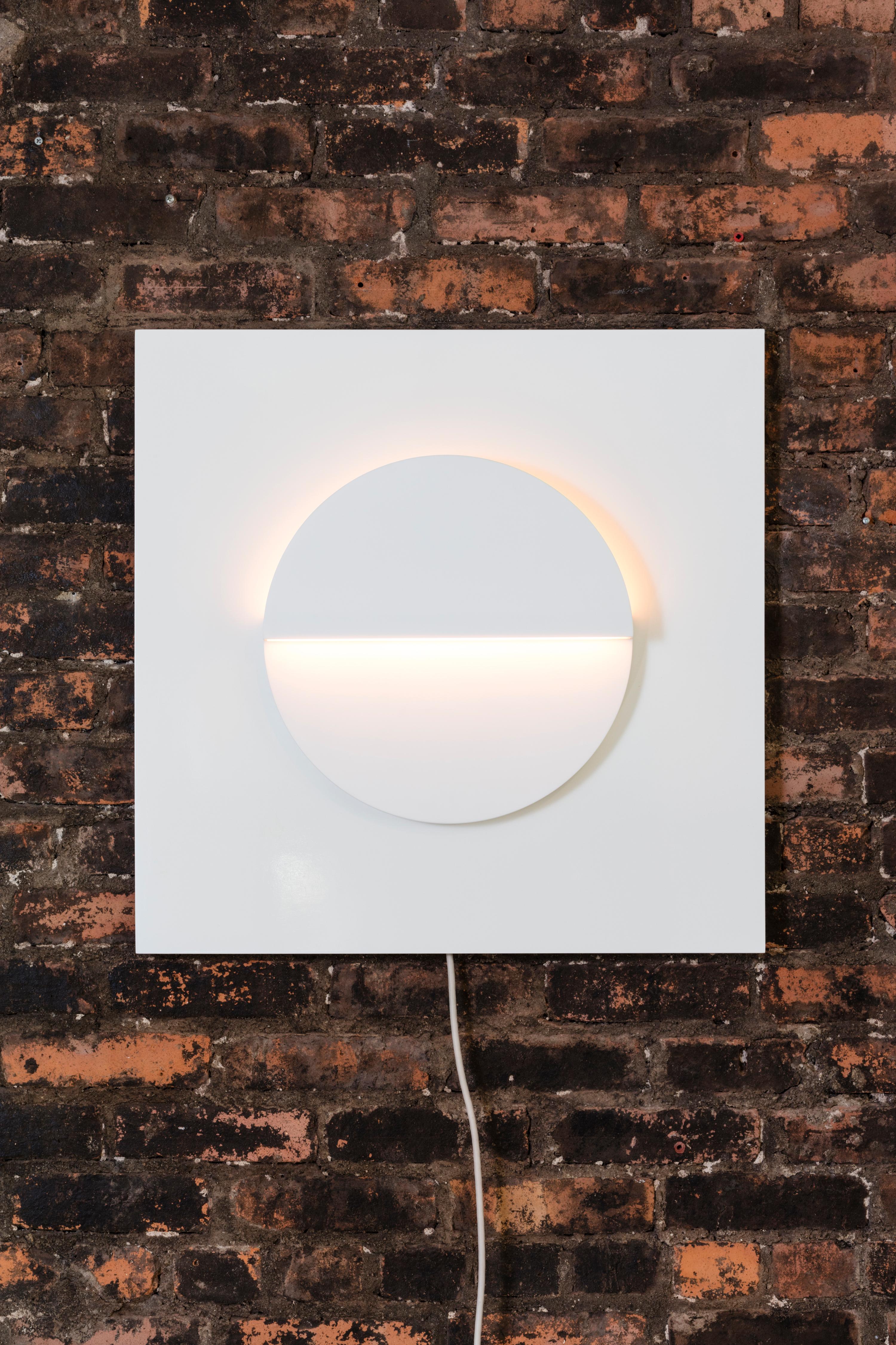 Modern Cycladic Framed Circle Sconce  For Sale