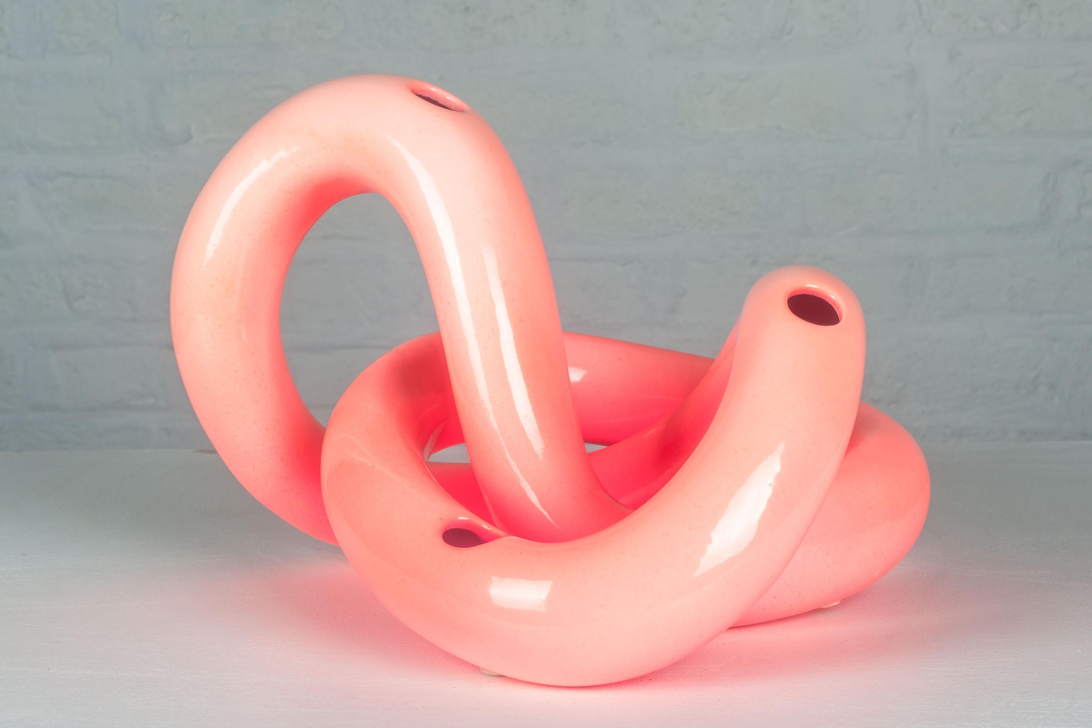 Organic Modern Cyclik, Large Pink Vase by Karim Rashid for Bitossi in 2000, Limited Edition 79 For Sale