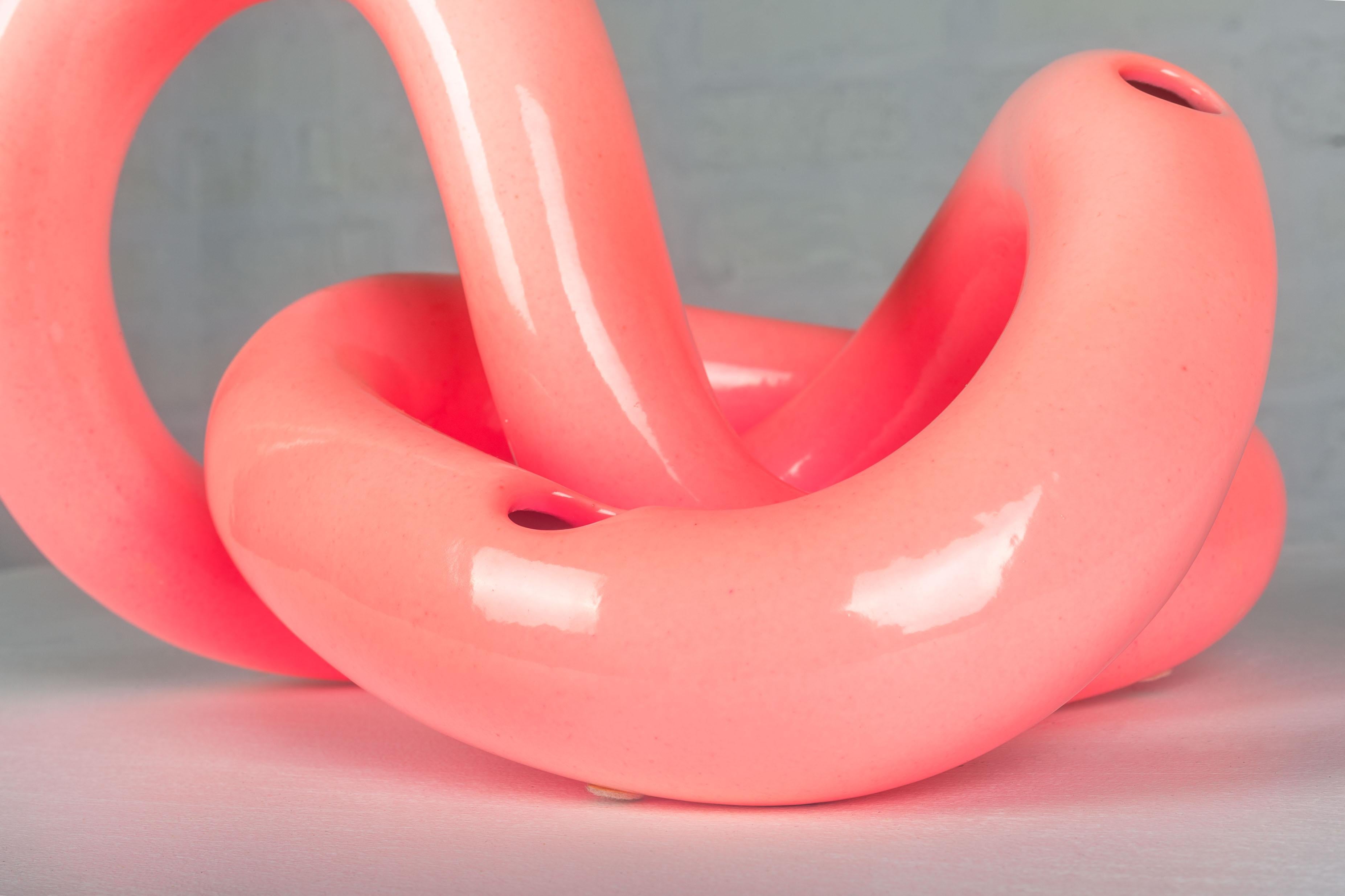 Ceramic Cyclik, Large Pink Vase by Karim Rashid for Bitossi in 2000, Limited Edition 79 For Sale
