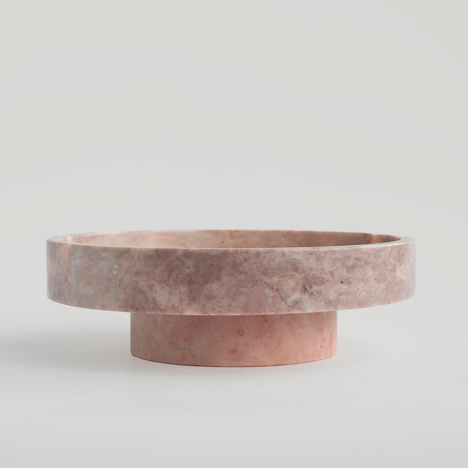 Marbre Bol « Cyclo » en marbre rose en vente