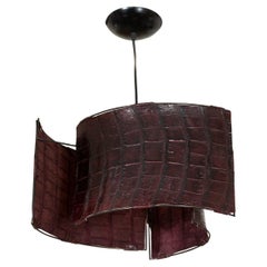 "Cyclone" Crocodile Leather Pendant by Spark Interior