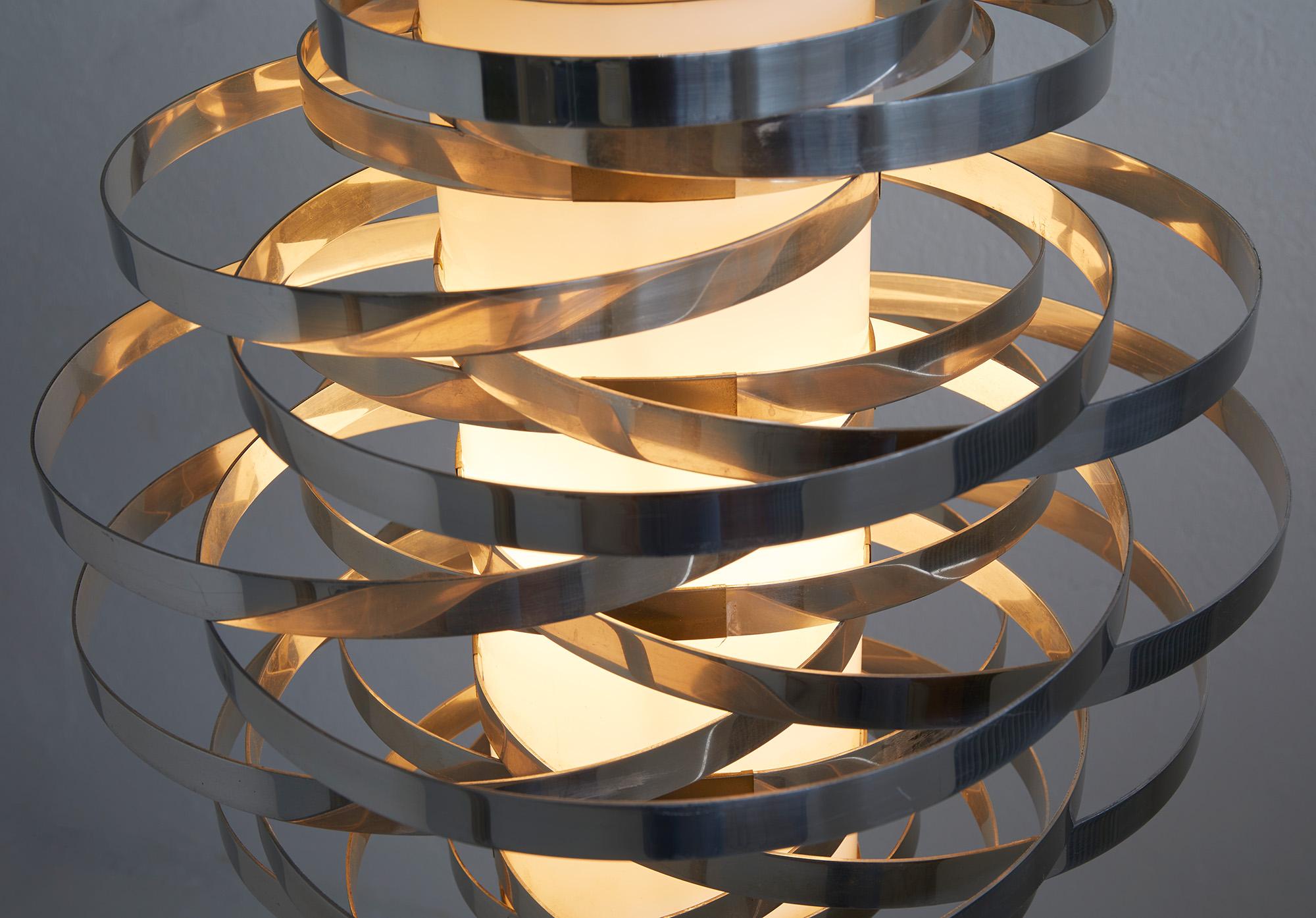Pendelleuchte „Cyclone“ von Gaetano Sciolari, Italien 1965-1970 (Aluminium) im Angebot