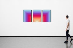 Holy Mountain, Sunset Vivid Tones, Geometric Portal, Limited Giclée Triptych