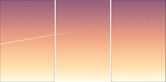 Trittico Atmosfera del cielo, Gradiente di toni corallini, Taglio del cielo, Giclée in edizione limitata