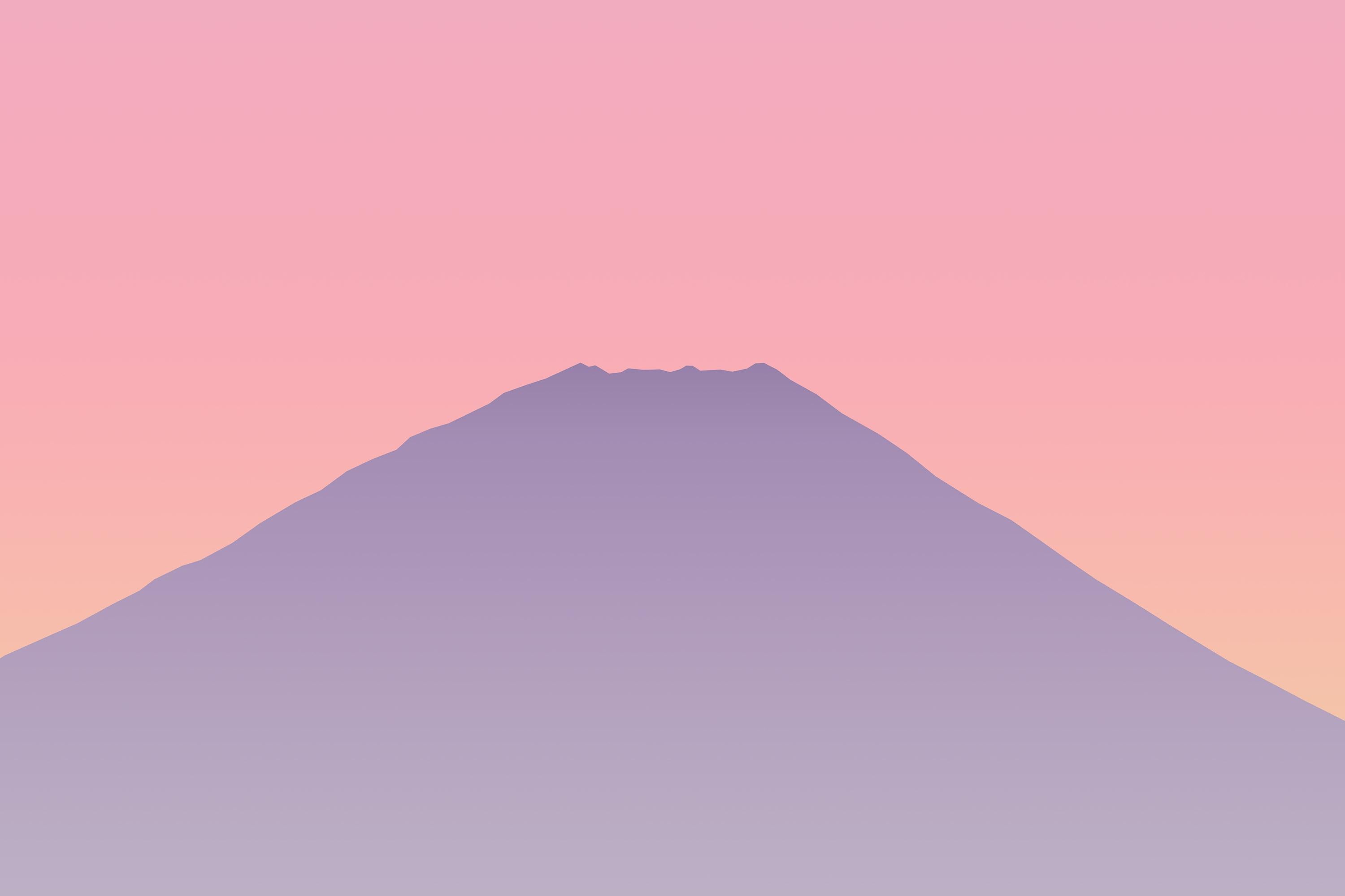 Skyline Triptych of Mount Fuji Sunset, Gradient Pink to Blue, GIicée Print, 2024 For Sale 10