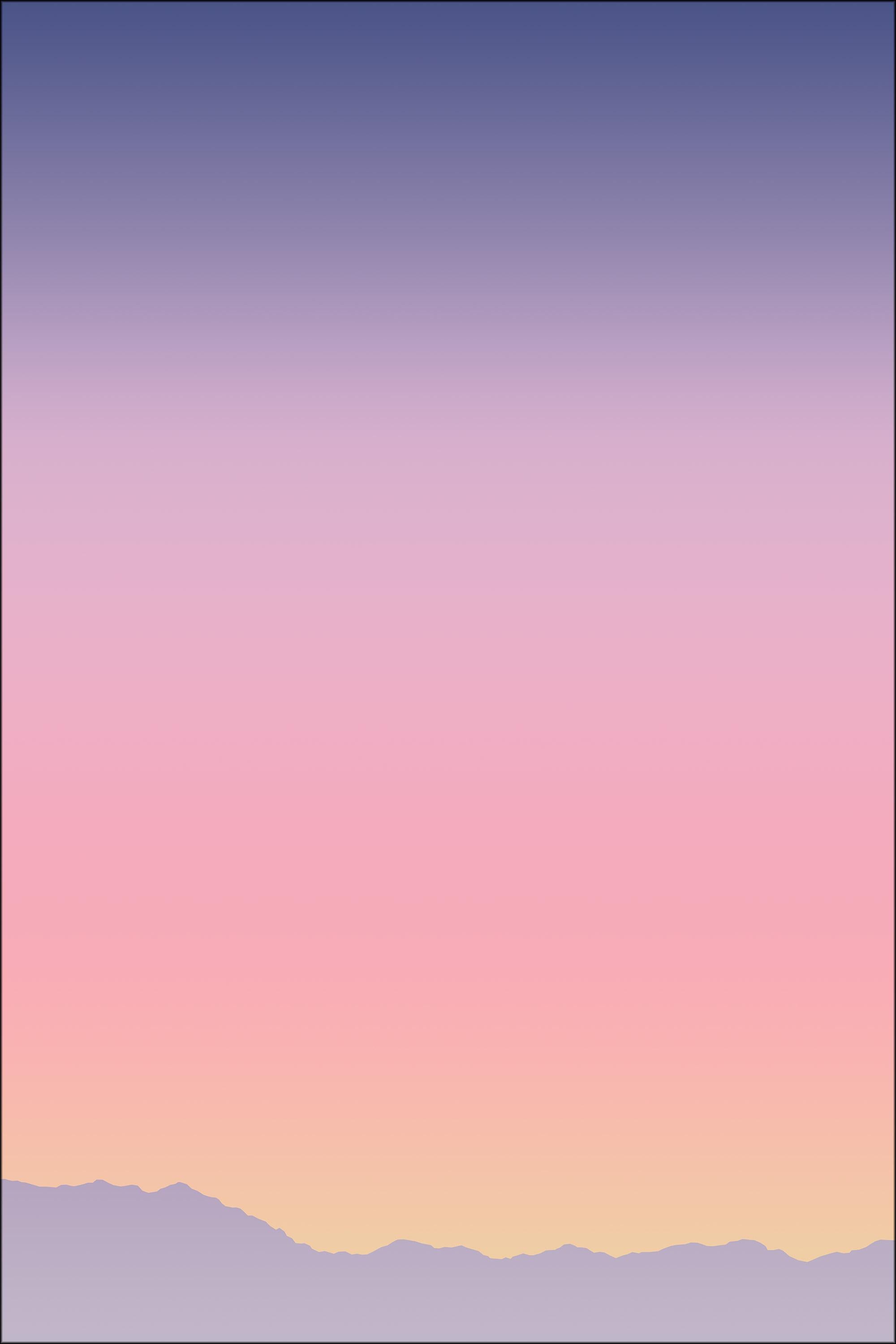 Skyline Triptych of Mount Fuji Sunset, Gradient Pink to Blue, GIicée Print, 2024 For Sale 2