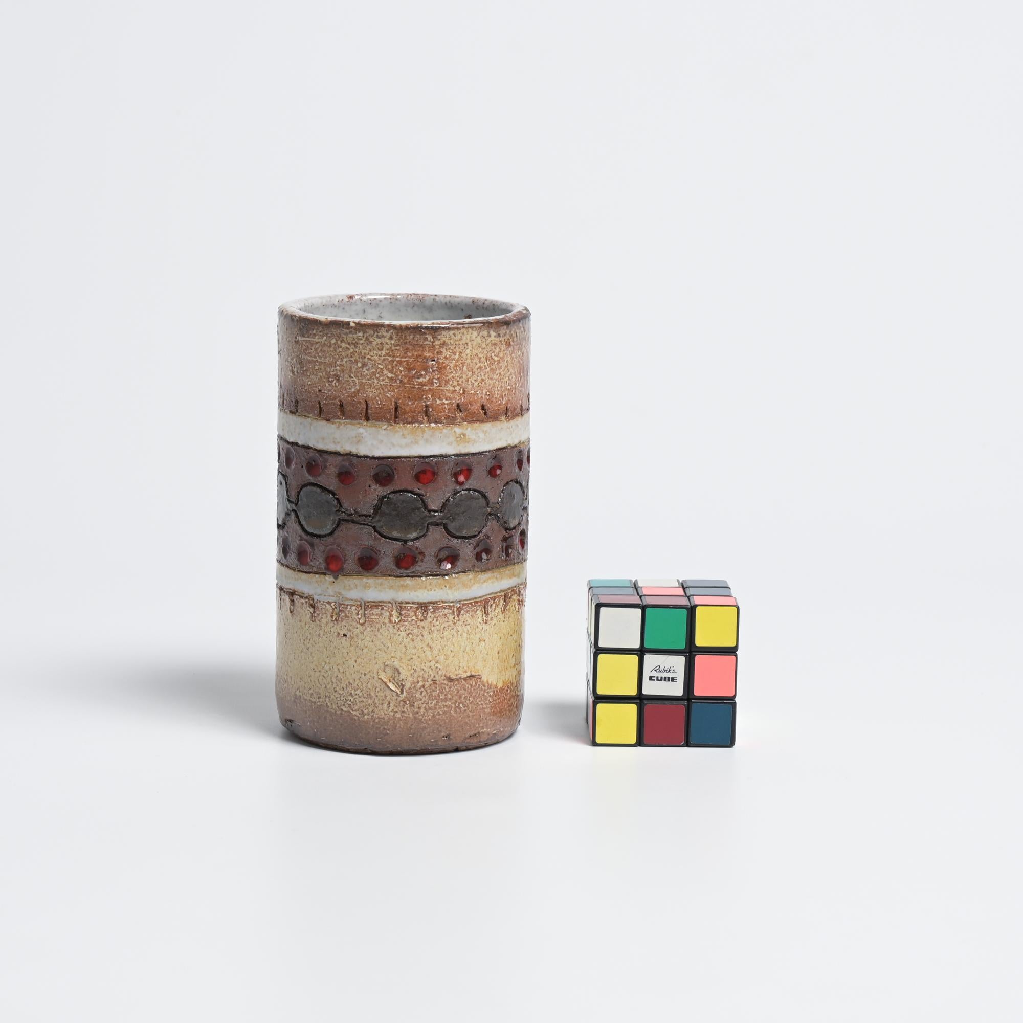 Belgian Cylidinrical Vase by Perignem For Sale