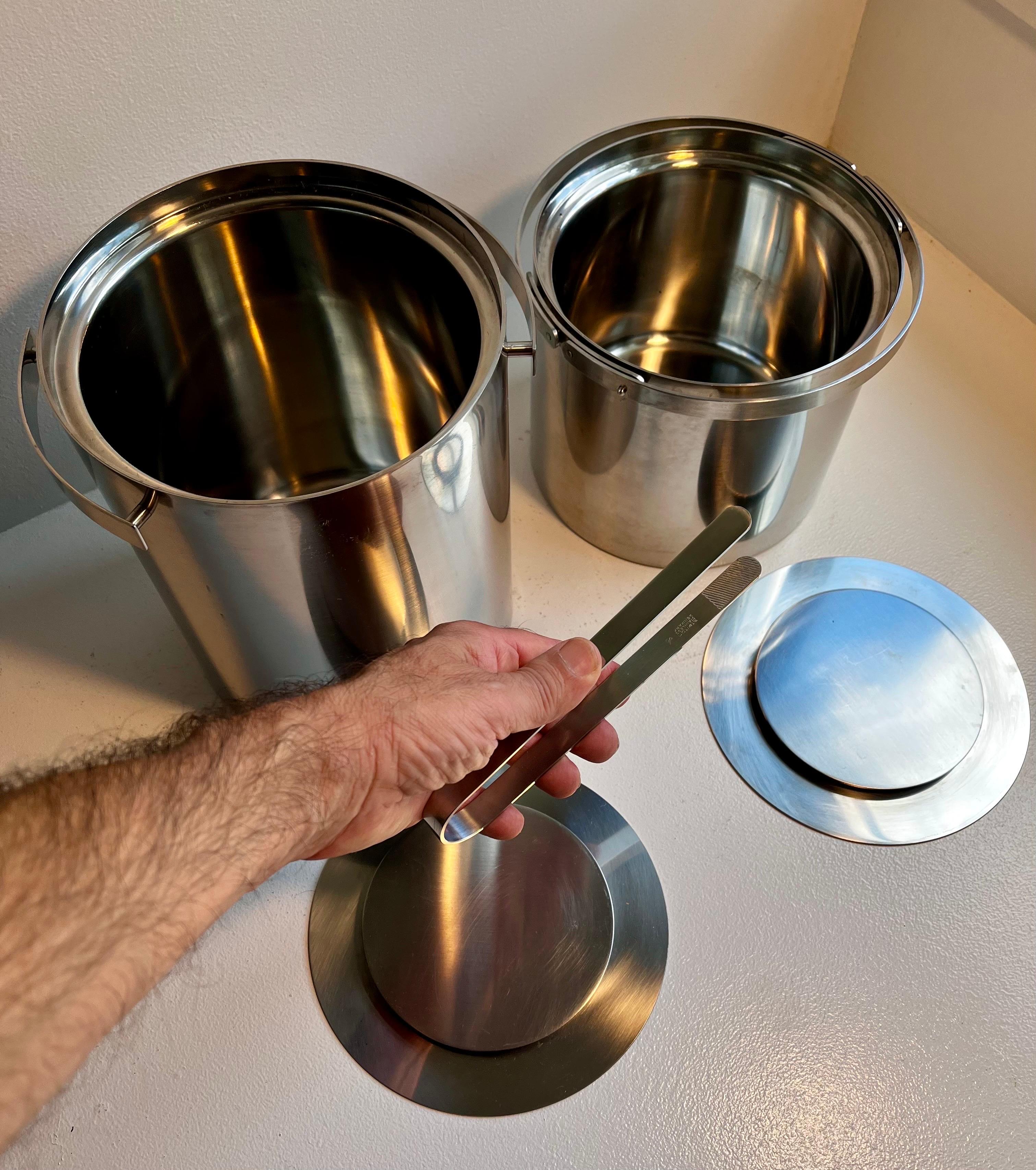 Late 20th Century Cylinda Champagne Cooler & Ice Bucket by Arne Jacobsen for Stelton