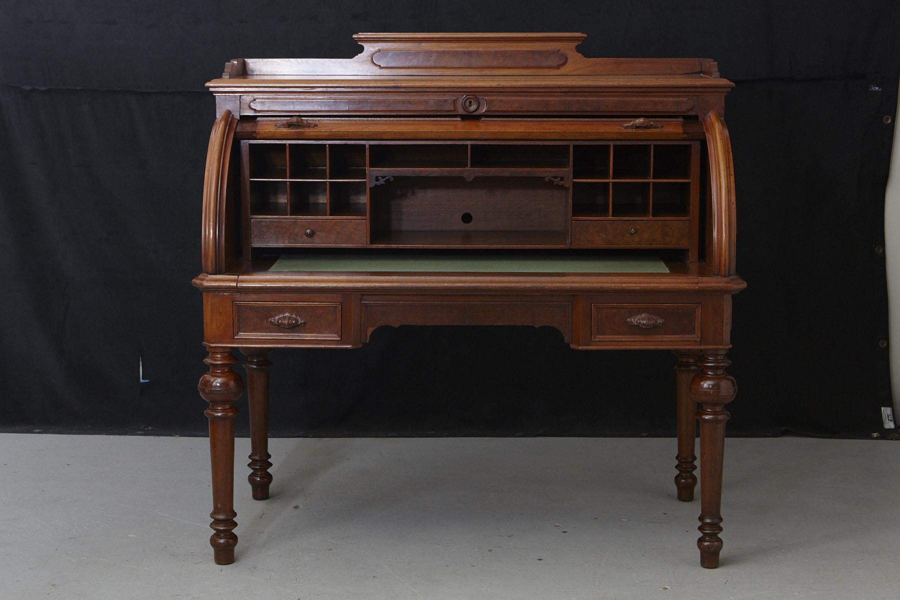 British Cylinder Bank Desk For Sale