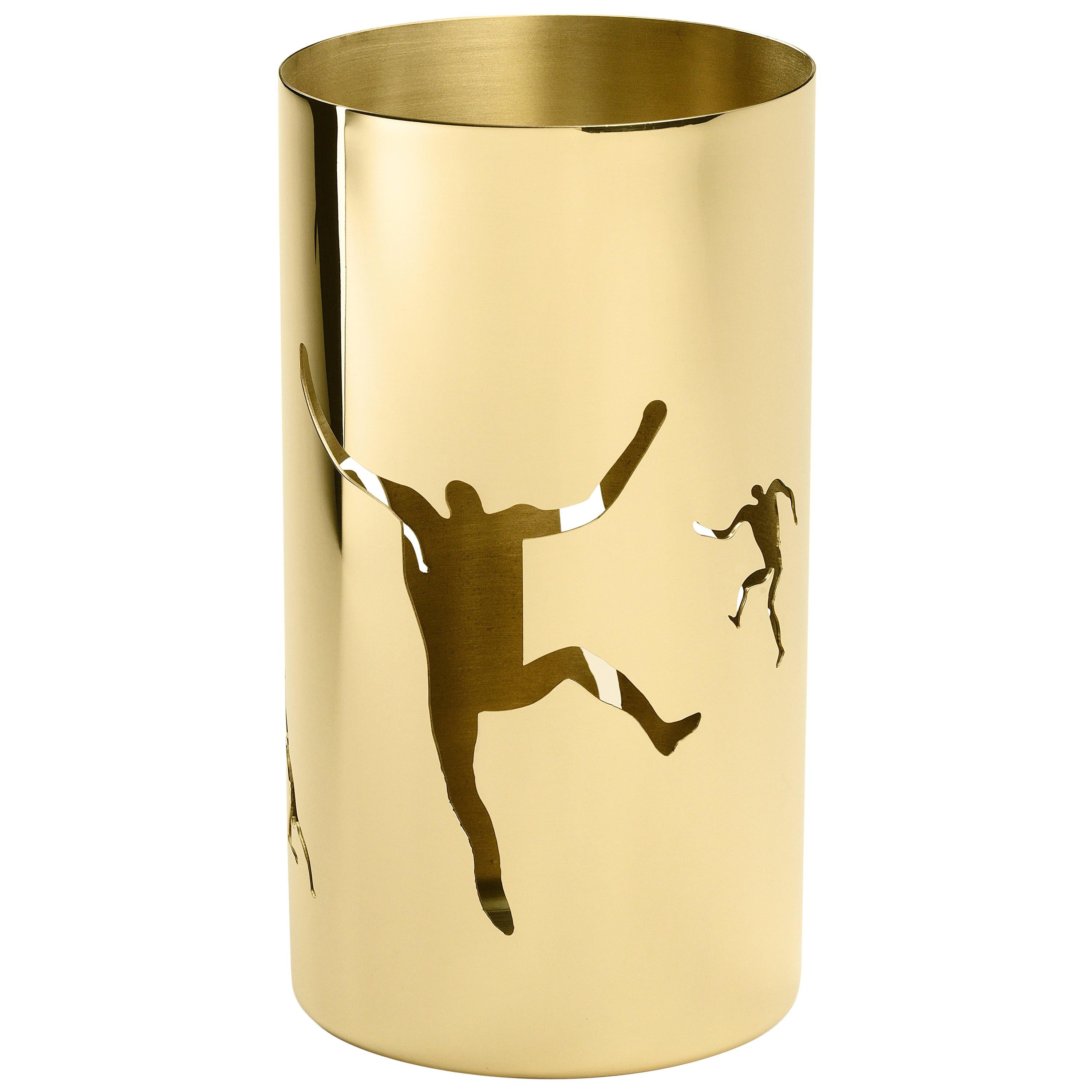 Cylinder Bowl in Polished Brass by Andrea Branzi For Sale