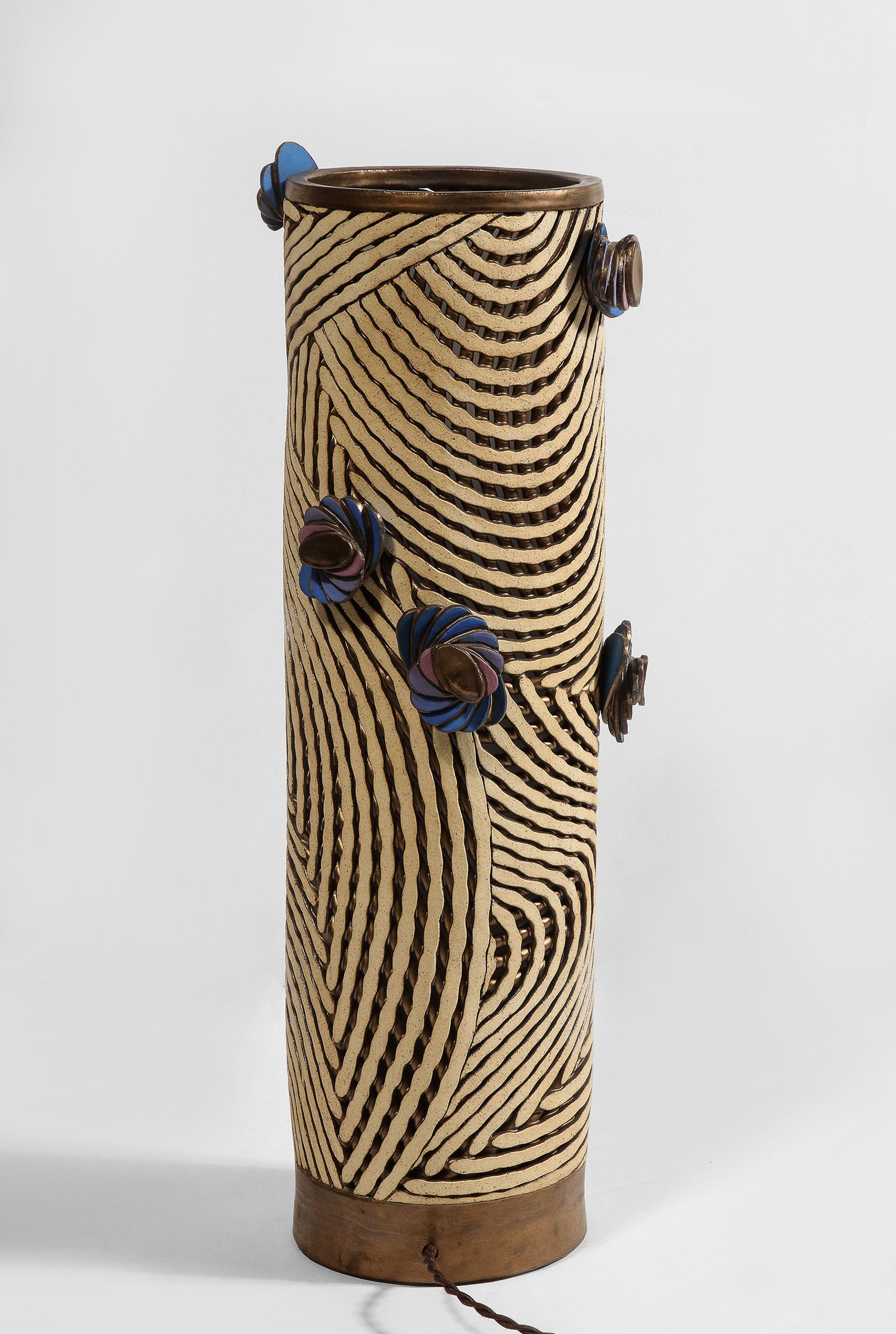 XXIe siècle et contemporain Lampe à colonne cylindrique de Colleen Carlson en vente