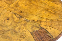 Cylinder Drum Shape 4 Drawers Italian Burl Olive Wood Small Dresser Stand Table