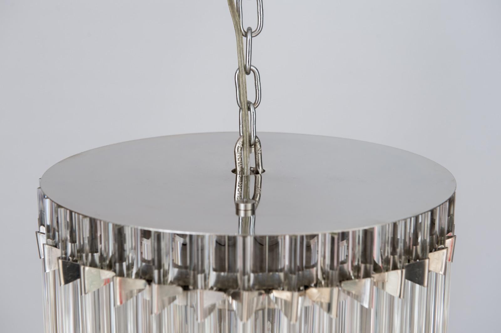 Zylinder Einbaubeleuchtung Transparent geblasener  Muranoglas, limitierte Auflage, Italien  (Handgefertigt) im Angebot
