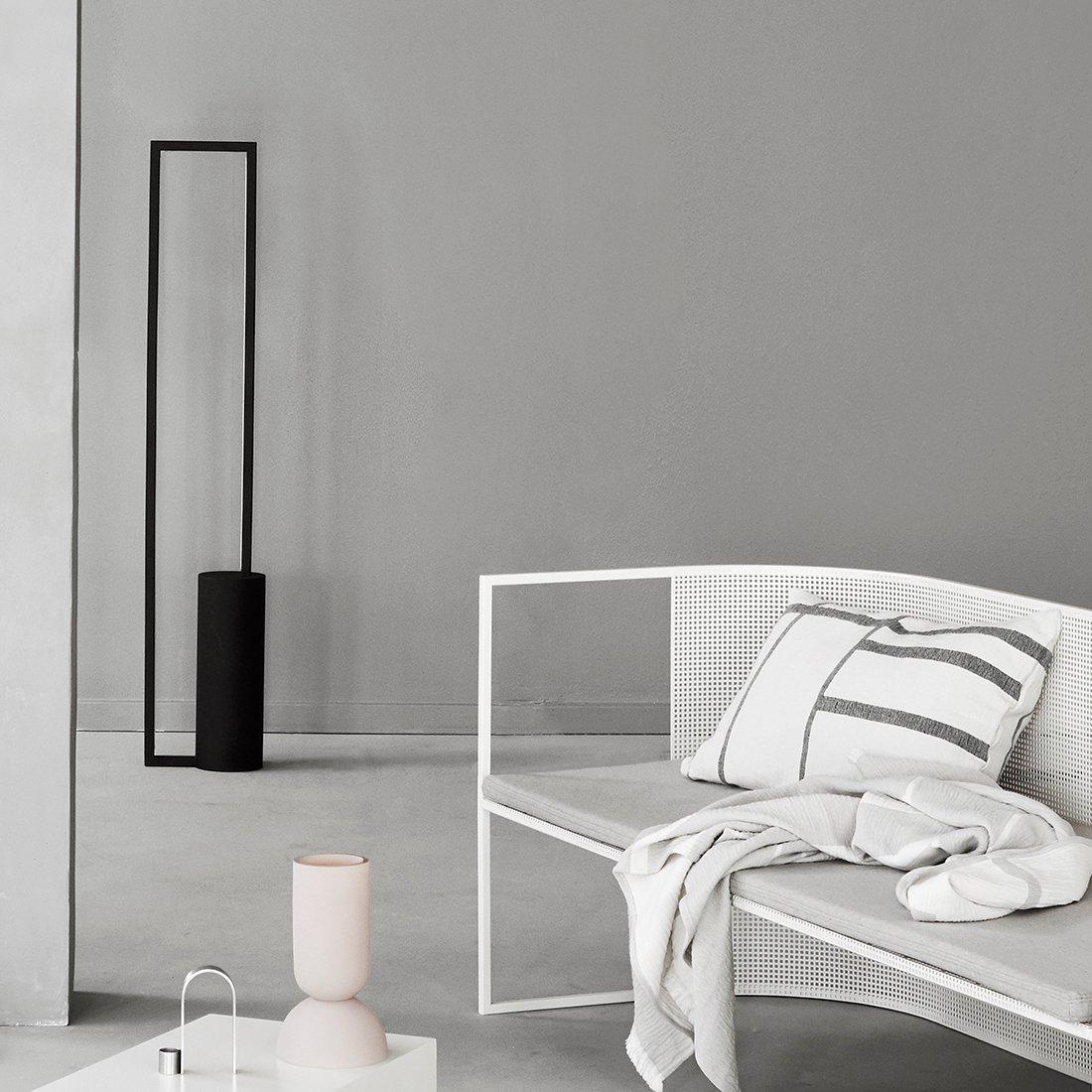 Painted Cylinder Floor Lamp by Kristina Dam Studio For Sale