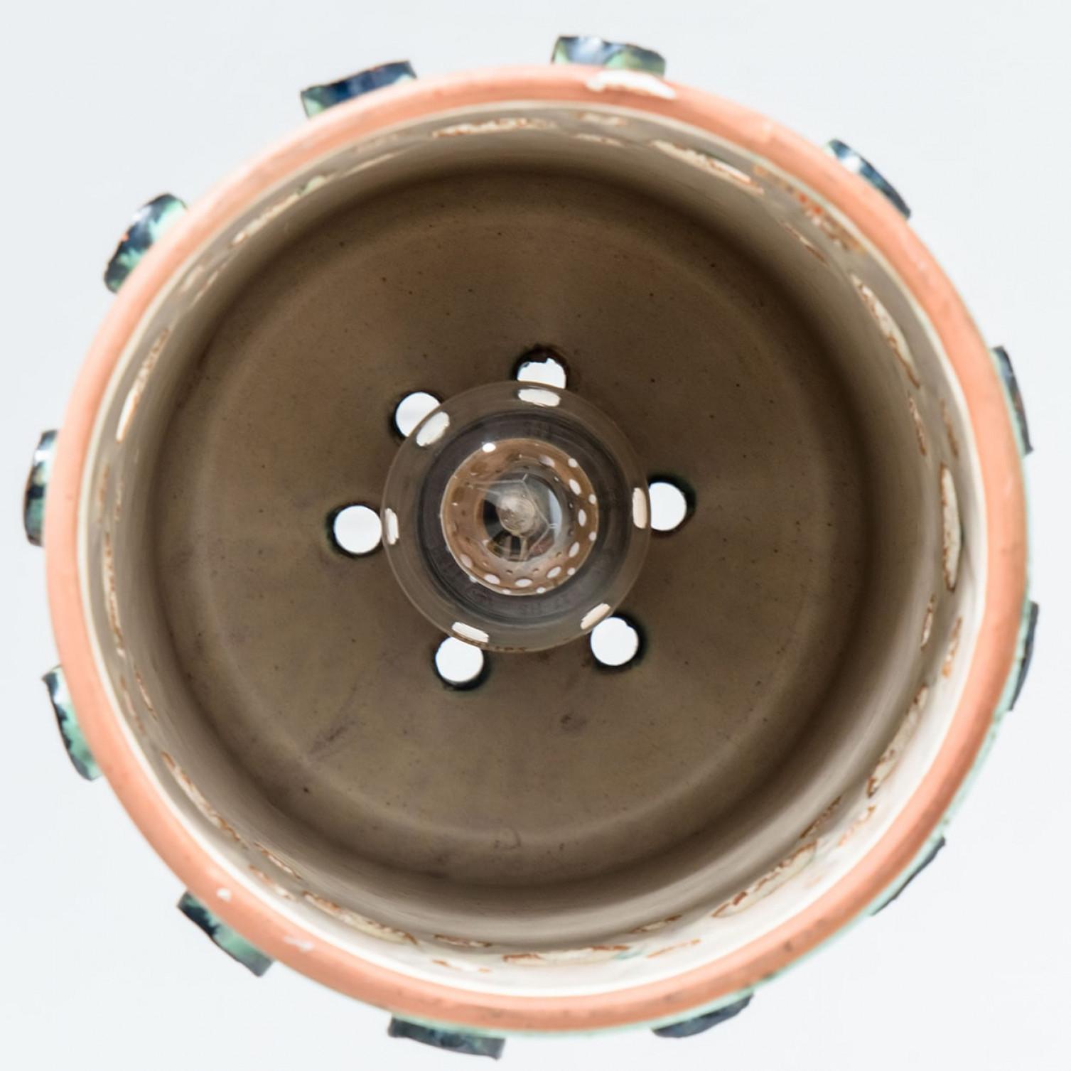 Cilindro in ceramica verde turchese, Danimarca, 1970 In condizioni buone in vendita a Rijssen, NL