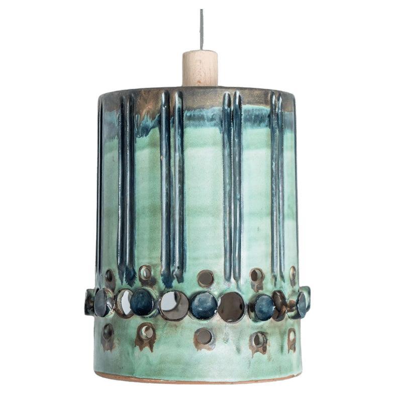 Cilindro in ceramica verde turchese, Danimarca, 1970 in vendita