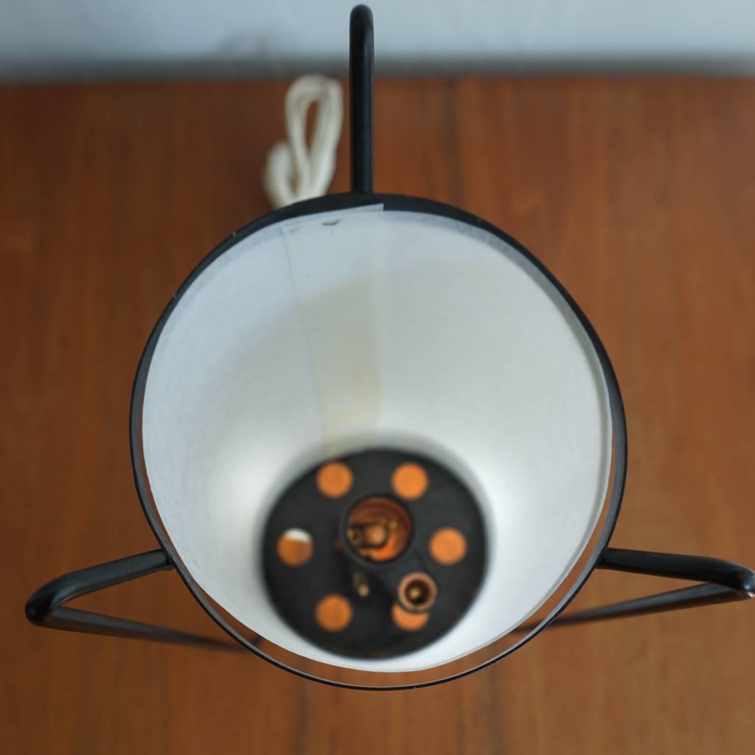 Mid-20th Century Cylinder Lamp with Fiberglass Shade, 1950s