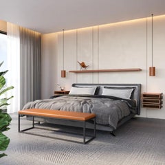 Lampada a sospensione Cylinder Leather di Cuero Design