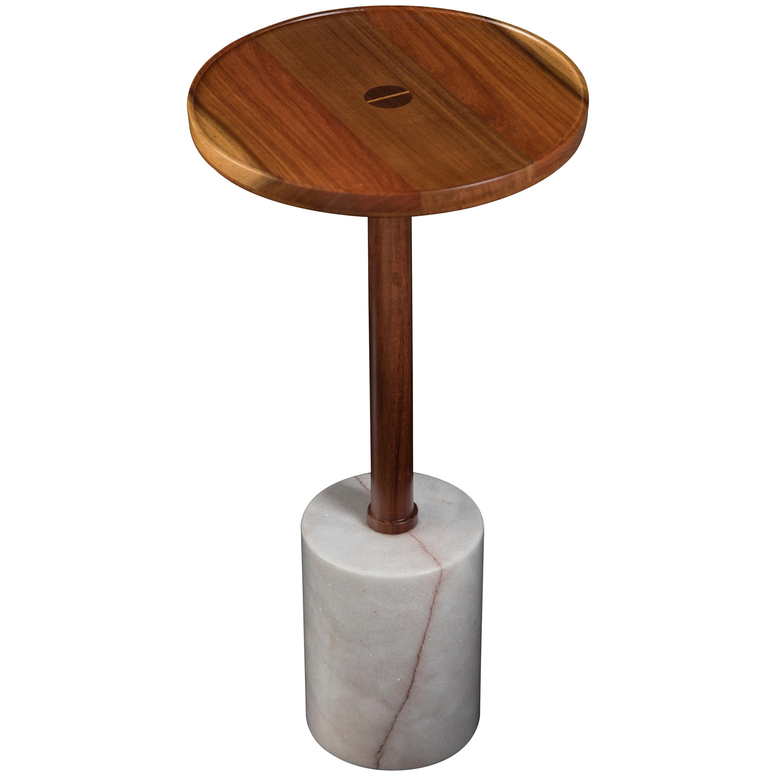 Cylinder Monterrey Side Table, White Marble