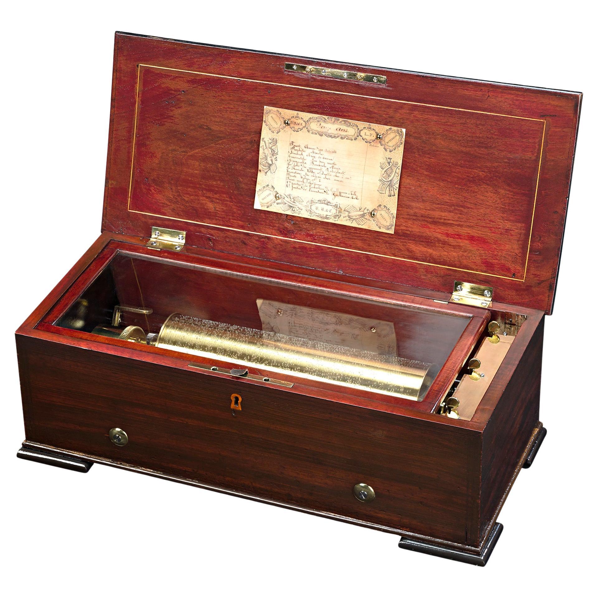 Caja de música de cilindro de Le Coultre Freres