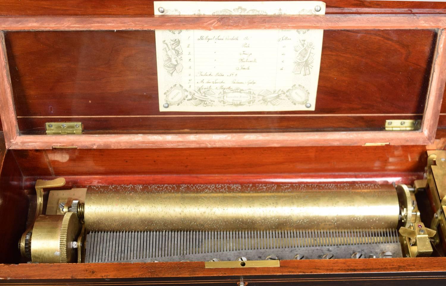 19th Century Cylinder Musical Box by LeCoultre Freres