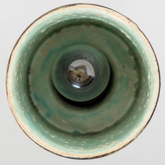 Cylinder Orange Brown Green Ceramic Pendant Light, Denmark, 1970