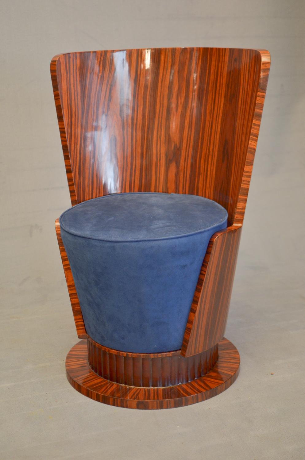 Cylinder Style Art Deco Armchair in Rosewood of French Origin Dated 1925 For Sale 6