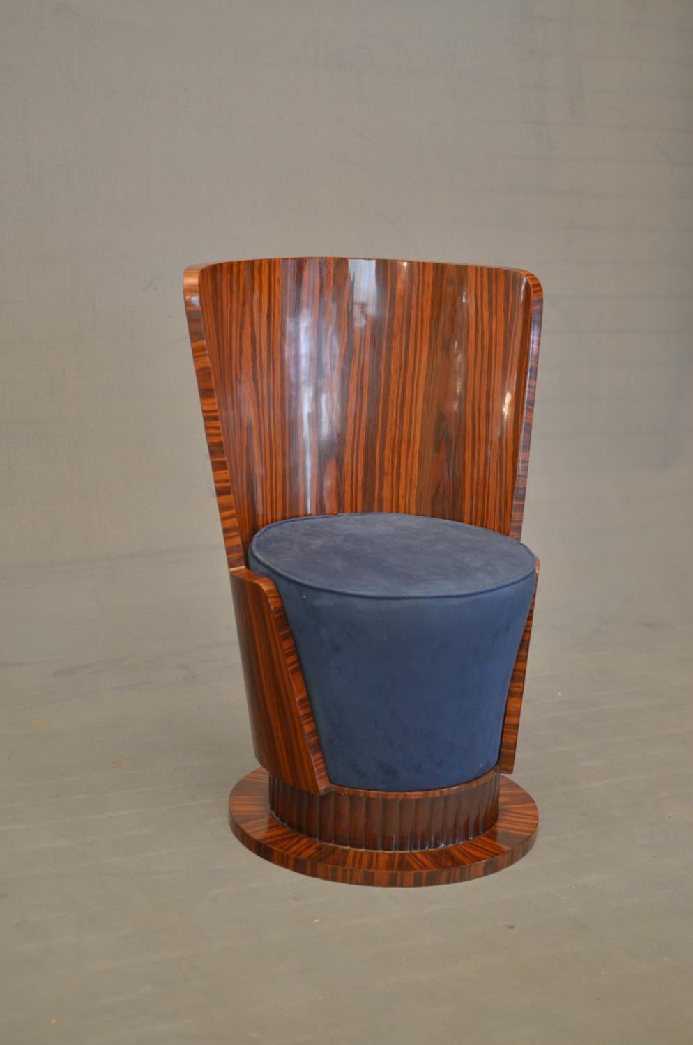 20th Century Cylinder Style Art Deco Armchair in Rosewood of French Origin Dated 1925 For Sale