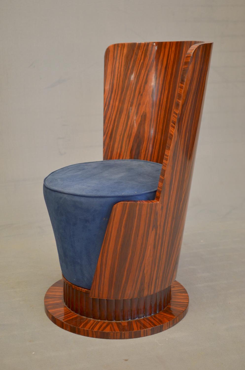 Cylinder Style Art Deco Armchair in Rosewood of French Origin Dated 1925 For Sale 3