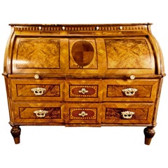 Cylinder Top 18th Century German Bureau Secretaire Desk