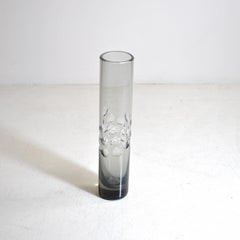 Cylinder Vase in Heavy Smoked Glass from the 1960s