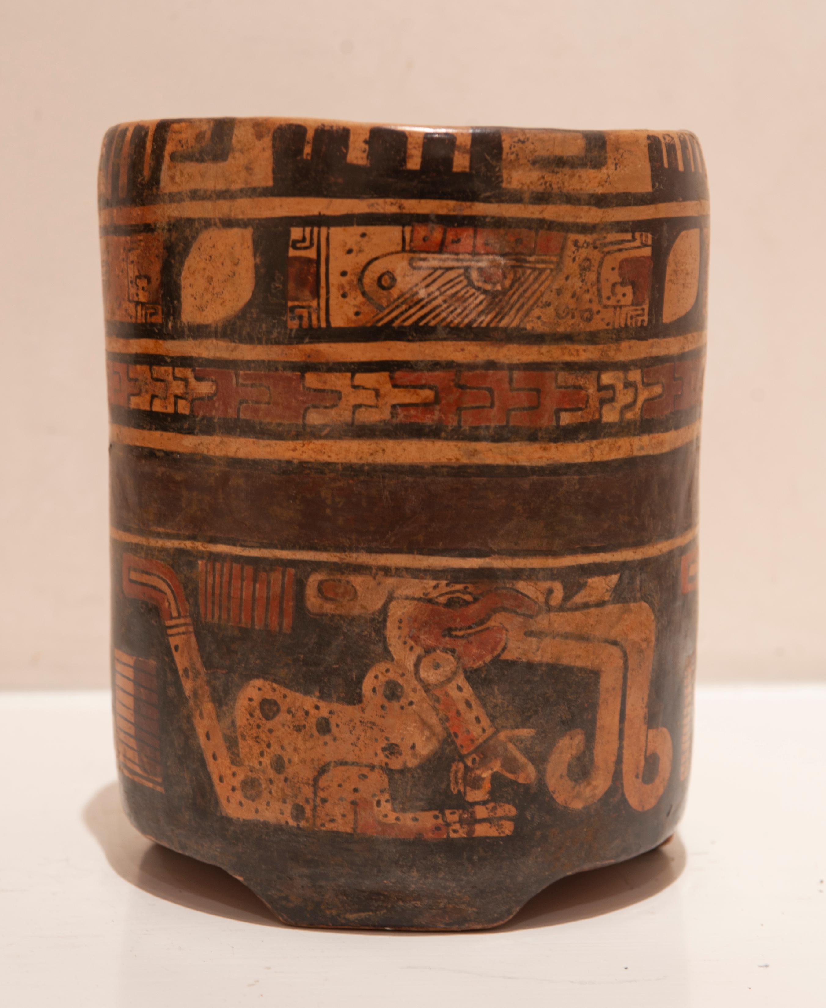 Classic Mayan cylinder vessel.