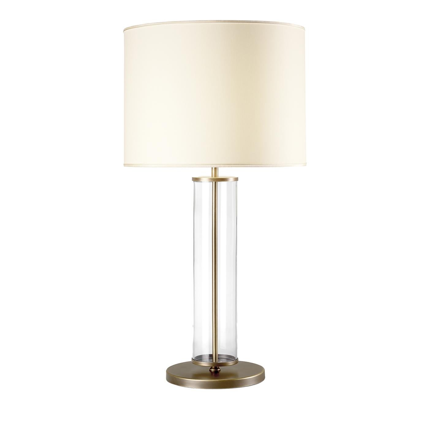 Glass Cylindra Table Lamp For Sale