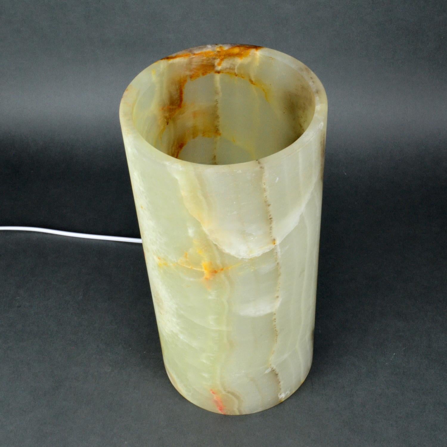 Mexican Cylindric Ambient Table Lamp in Onyx