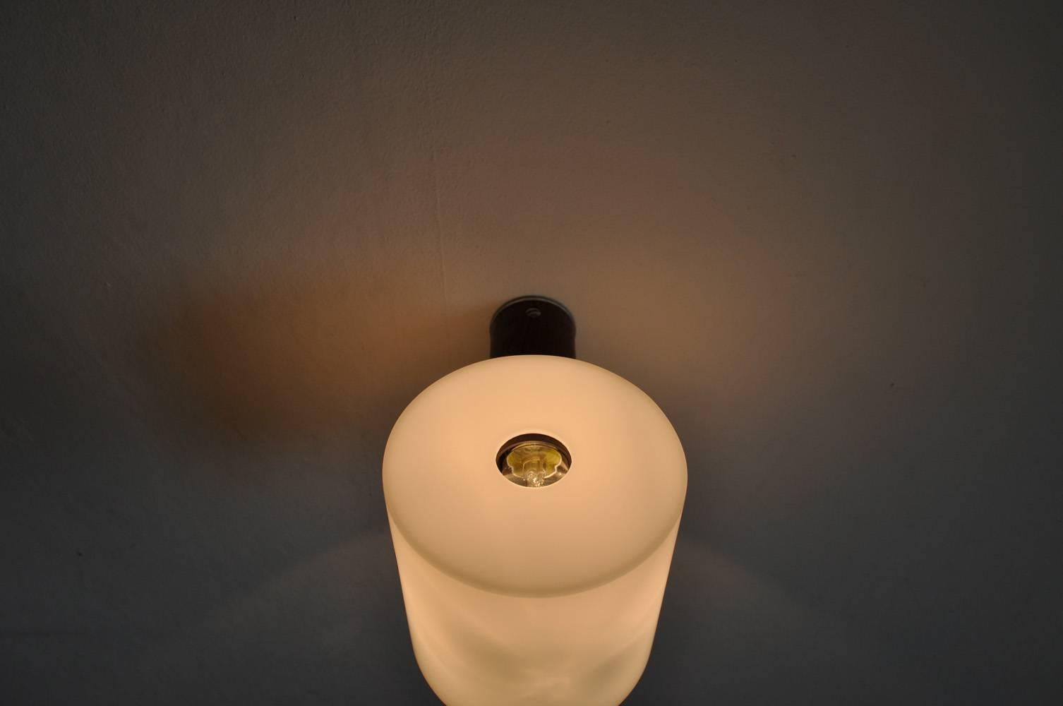 Cylindric Teak and Acrylate Wall Lamp Designed by Uno & Östen Kristiansson For Sale 2