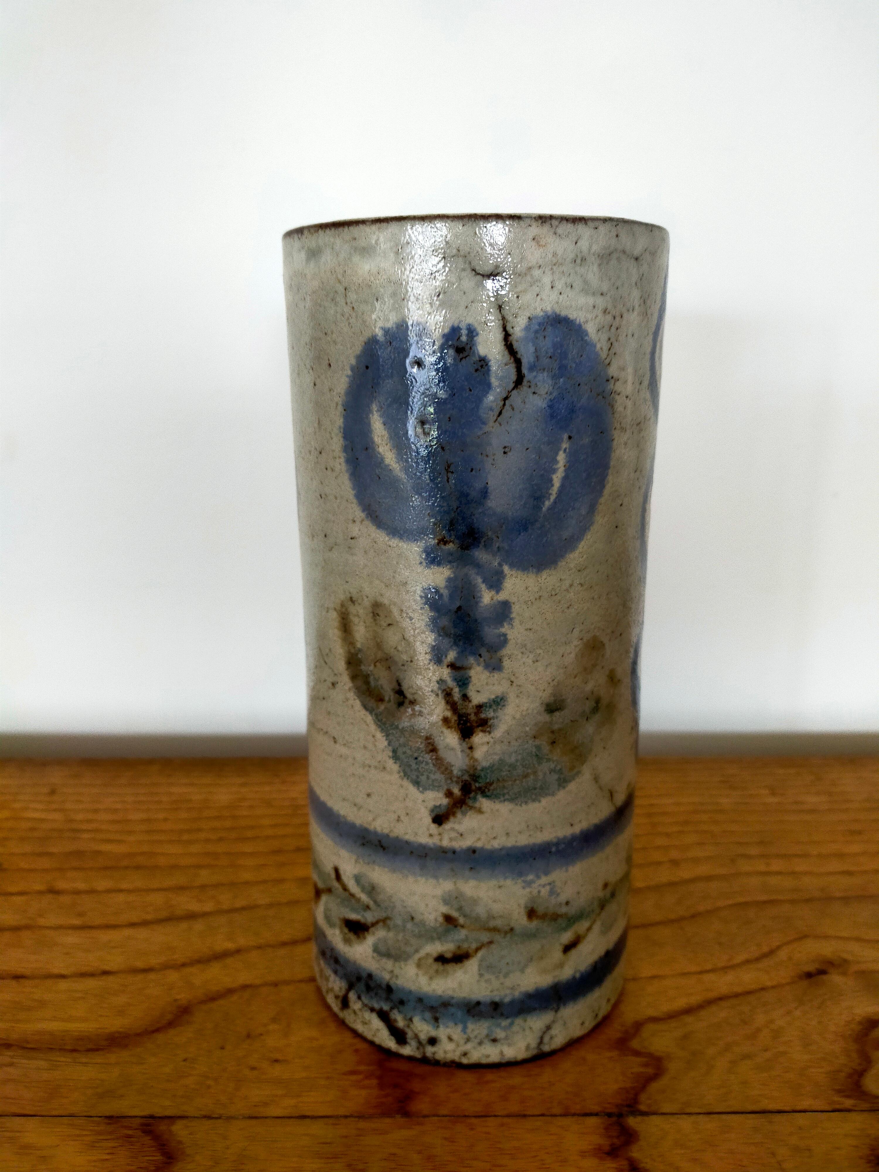 Mid-Century Modern Cylindric Vase by Gustave Reynaud Le Murier For Sale